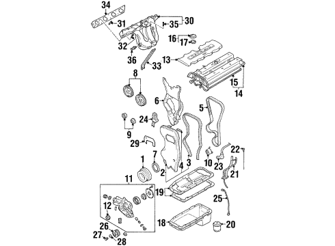 2000 Daewoo Nubira Powertrain Control Sensor Diagram for 96190708