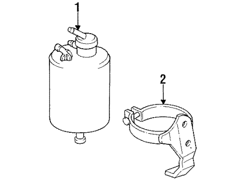 1996 Mercury Villager Emission Components Vapor Canister Diagram for F6XZ-9D653-AA