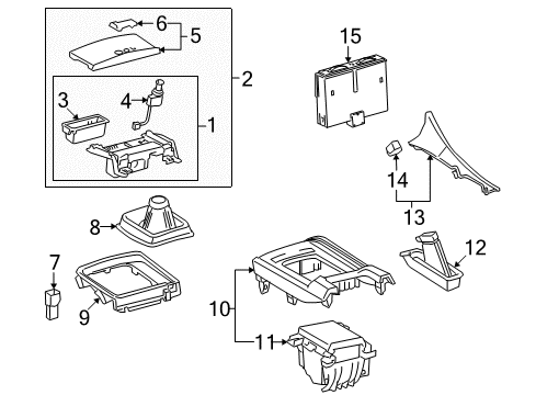 2012 Lexus IS350 Front Console Panel Sub-Assy, Console, Upper Rear Diagram for 58805-53060-C2