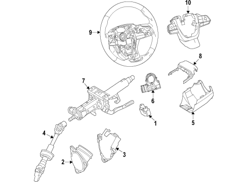 2020 Toyota Highlander Steering Column & Wheel, Steering Gear & Linkage Switch Assembly Diagram for 84250-0E470