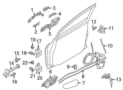 2018 Nissan Leaf Front Door - Lock & Hardware ESCUTCHEON-Outside Handle, RH Diagram for 82646-9N01A