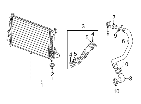 2009 Chevrolet Silverado 3500 HD Intercooler Mount, Charging Air Cooler Lower Diagram for 19130017