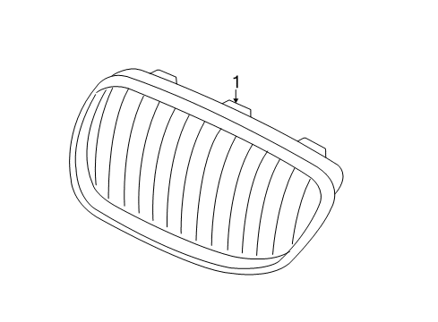 2016 BMW M235i Grille & Components Passenger Side Kidney Grille Diagram for 51712336815