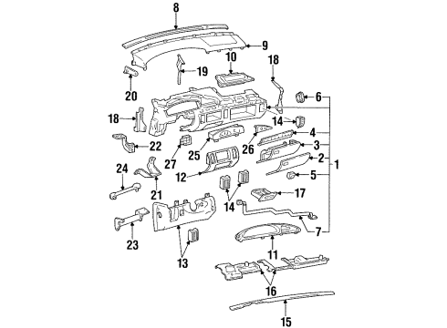 1994 Oldsmobile 88 Instrument Panel Switch Asm-Headlamp Diagram for 25608446
