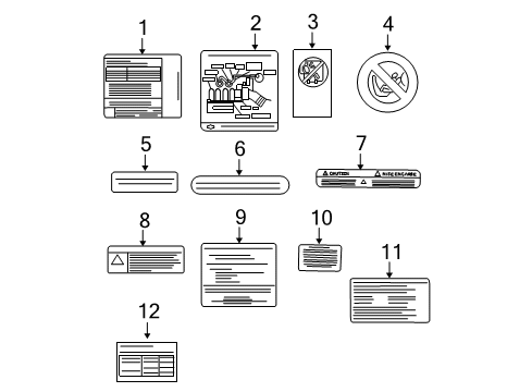 2005 Nissan Maxima Information Labels Label- Oil Caution Diagram for 99053-7Y000