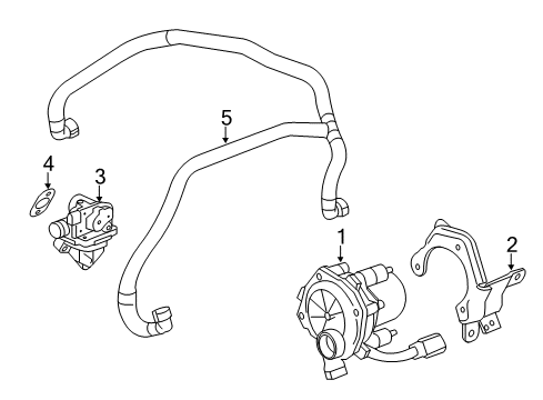 2014 Cadillac CTS Emission Components Air Injection Reactor Pump Bracket Diagram for 12638137