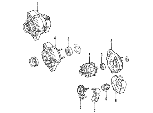 1998 Toyota RAV4 Alternator Regulator Assy, Generator Diagram for 27700-74030
