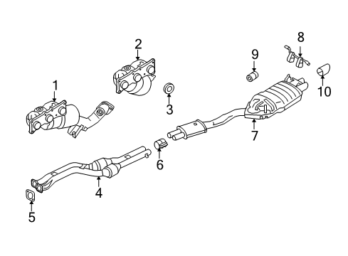 2008 BMW X3 Exhaust Components Tailpipe Trim, Chrome Diagram for 18303425558