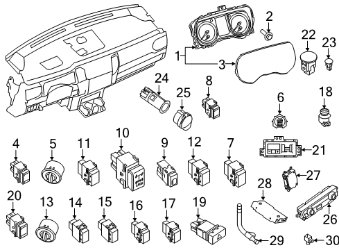 2018 Nissan Titan Switches Stop Lamp Switch Assembly Diagram for 25320-3JA0A