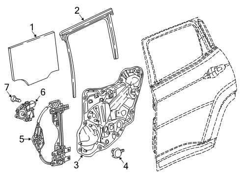 2021 Jeep Compass Rear Door WEATHERSTRIP-Door Glass Diagram for 68251793AC