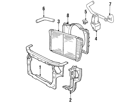 1987 Ford Thunderbird Belts & Pulleys Upper Hose Diagram for E6SZ8260A