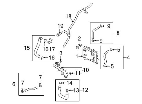 2022 Hyundai Palisade Trans Oil Cooler Pipe & Hose Assembly-Heater NO.1 Diagram for 97540-S8500