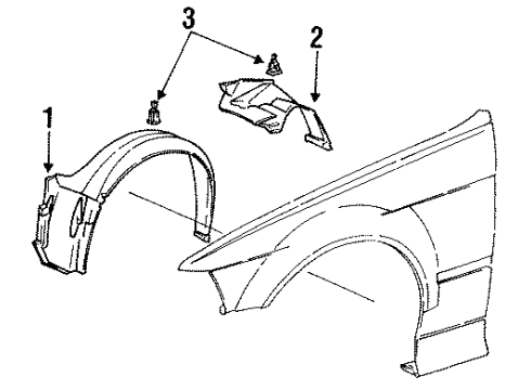 1997 BMW 318i Splash Shields Covering Left Diagram for 51711977047