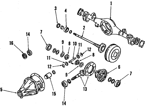 1985 Nissan 200SX Rear Axle, Differential Seal Oil Diagram for 43252-H1000