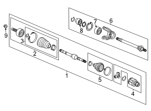 2015 Honda Accord Drive Axles - Front Boot Set, Inboard Diagram for 44017-T3V-A01