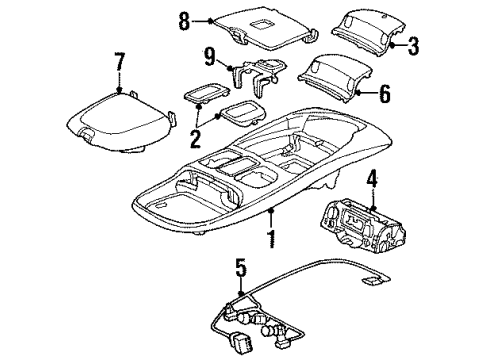 2002 Dodge Ram 3500 Overhead Console Wiring-Overhead Console Diagram for 5013608AA
