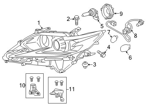2016 Lexus ES300h Headlamps Headlamp Unit Assembly, Left Diagram for 81070-33550