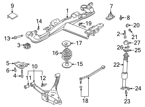 2003 Cadillac DeVille Rear Suspension Components, Ride Control, Stabilizer Bar Rear Spring Diagram for 25670966
