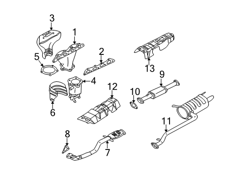 2004 Kia Optima Exhaust Manifold Exhaust Manifold Assembly, Left Diagram for 2851037371