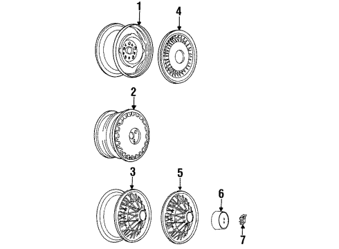 1986 Cadillac DeVille Wheels, Covers & Trim Nut Unit-Special Security Wheel Locking Diagram for 10040289