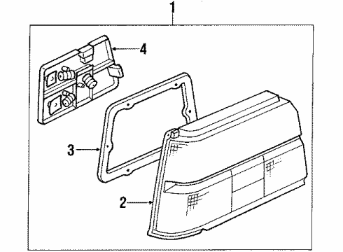 1986 Toyota Tercel Tail Lamps Lens Diagram for 81561-16242