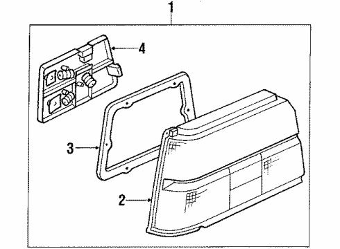 1984 Toyota Tercel Tail Lamps Lamp Assy, Rear Combination, RH Diagram for 81550-80133