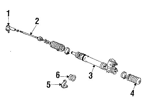 1986 Nissan Stanza Steering Column,Steering Wheel & Trim, Housing & Components, Shaft & Internal Components, Steering Gear & Linkage Socket Assembly-Side Rod Outer Diagram for 48520-06R26