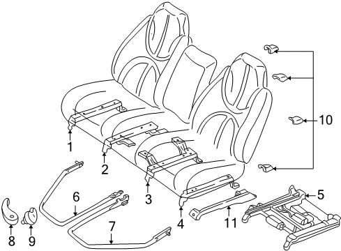 2001 Dodge Durango Tracks & Components Switch Power Seat Diagram for 5HF49WL5AA