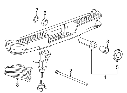 2016 GMC Sierra 2500 HD Spare Tire Carrier Spare Carrier Diagram for 84447781