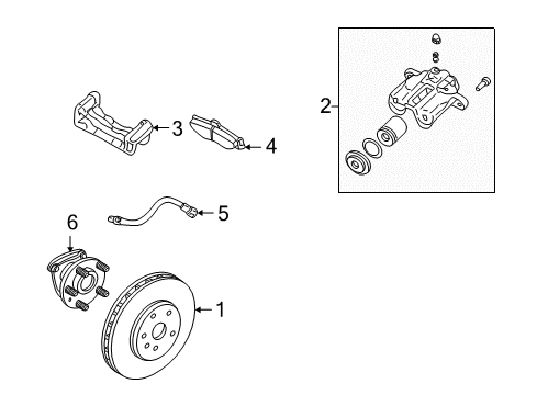 2010 Cadillac STS Brake Components Caliper Diagram for 88967246