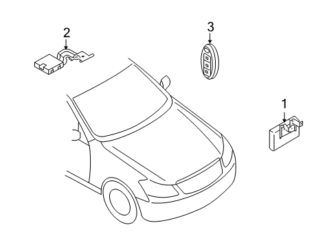 2008 Infiniti M45 Keyless Entry Components Key Less Controler Assembly Diagram for 28595-EH100