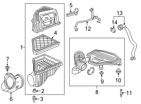 2019 Chevrolet Blazer Filters Intake Duct Diagram for 42439397