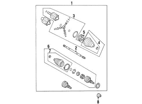 1999 Oldsmobile Intrigue Drive Axles - Front Front Wheel Drive Shaft Kit Diagram for 26045924