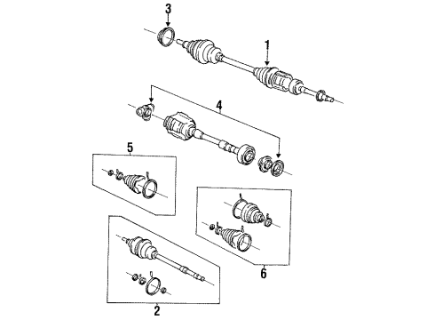 1993 Toyota Camry Drive Axles - Front Axle Assembly Diagram for 43410-33012