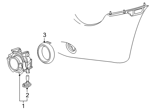 2004 Chevrolet SSR Fog Lamps Fog Lamp Assembly Diagram for 15215441