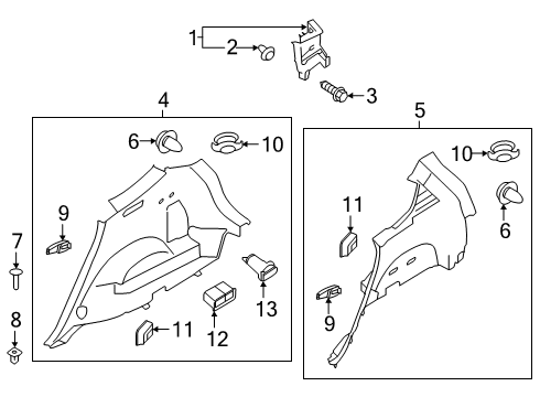 2021 Hyundai Santa Fe Interior Trim - Quarter Panels Trim Assembly-Luggage Side RH Diagram for 85740-S2330-NNB