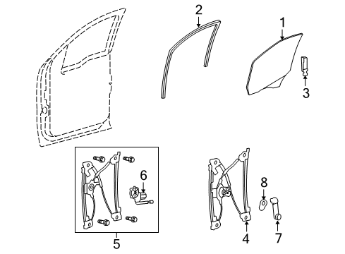 2011 Ford F-150 Front Door Run Channel Diagram for 9L3Z-1521536-A