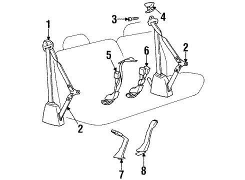 1988 GMC K3500 Front Seat Belts Buckle Kit, Front Seat Belt RH *Beige Diagram for 12549564