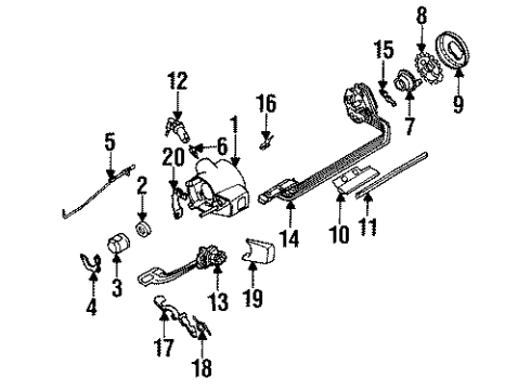 1992 GMC Jimmy Switches Rack & Rod-Steering Column Ignition Switch Actuator Diagram for 7848360