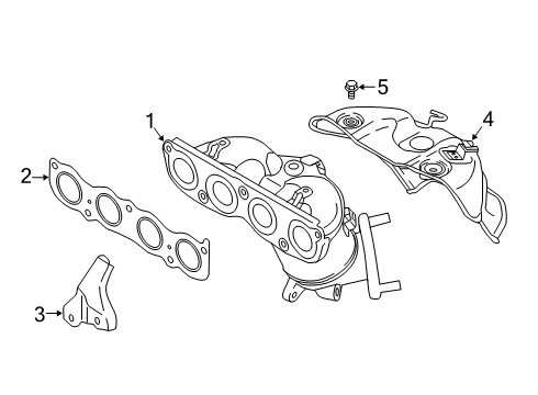 2022 Hyundai Kona Exhaust Manifold PROTECTOR-HEAT UPPER Diagram for 28525-2JAA5