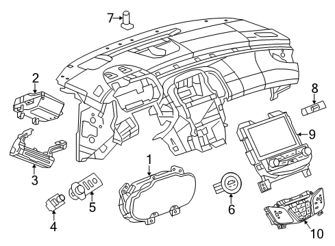 2014 Buick LaCrosse Ignition Lock Dash Control Unit Diagram for 90802489