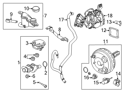 2012 Lincoln MKZ Hydraulic System Reservoir Tank Pin Diagram for 6E5Z-2B176-AA