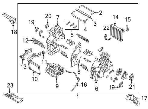 2020 Hyundai Palisade Air Conditioner Heater & Evaporator Assembly Diagram for 97205-S8560