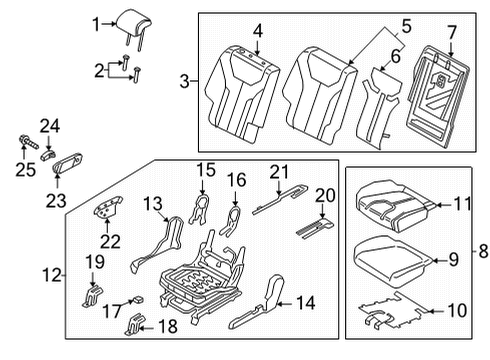 2021 Hyundai Santa Fe Rear Seat PAD ASSY-REAR SEAT CUSHION, RH Diagram for 89250-S1100