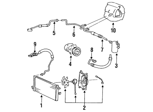 1994 Mitsubishi Precis Air Conditioner Accessory Kit-A/C Compressor Diagram for 97643-24000