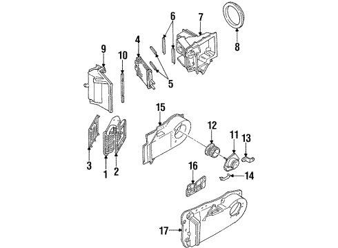 1993 Pontiac Bonneville Air Conditioner Evaporator Core Diagram for 52457704