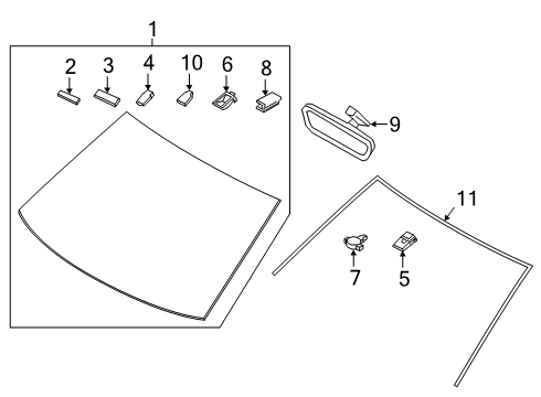 2022 Hyundai Kona Electric Glass, Reveal Moldings UNIT ASSY-FR VIEW CAMERA Diagram for 99211-J9200