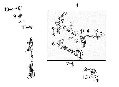 2010 Pontiac Vibe Switches & Sensors Upper Tie Bar Diagram for 19183838