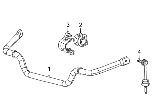 2022 Jeep Wagoneer Stabilizer Bar & Components - Front STABILIZER BAR Diagram for 68427124AC