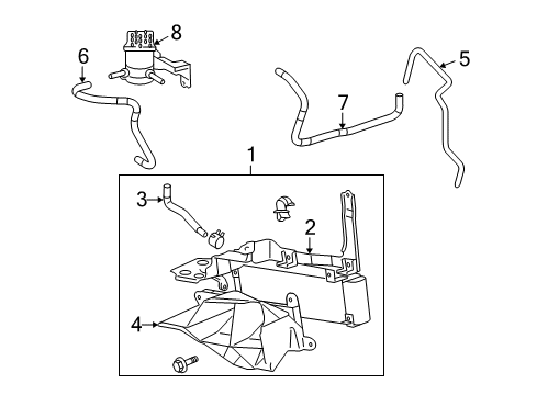 2008 Toyota Highlander Trans Oil Cooler Hose, Motor Cooling Diagram for G1273-48010